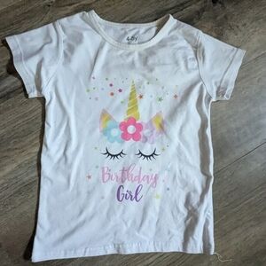 Unicorn Birthday Girl White T-Shirt